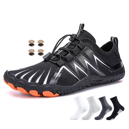 Grounded Footwear for Women Men, Grounding Shoes with Copper Neuropathy Soft Comfortable Hike Barefoot Shoes (A35Black, Erwachsene, Damen, 43, Numerisch, EU Schuhgrößensystem, M) von Zureto