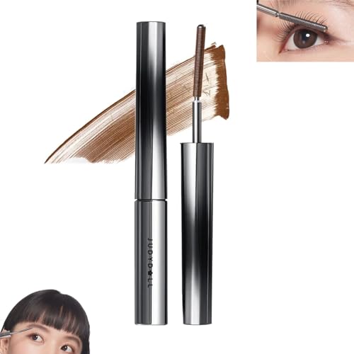 Judy Doll Mascara, Judydoll 3D Curling Wimperneisen-Mascara, borstenlose Mascara, waschbare extra schlanke Metall-Mascara, Curling & Voluminous Mascara (Curling Brown) von Zureto