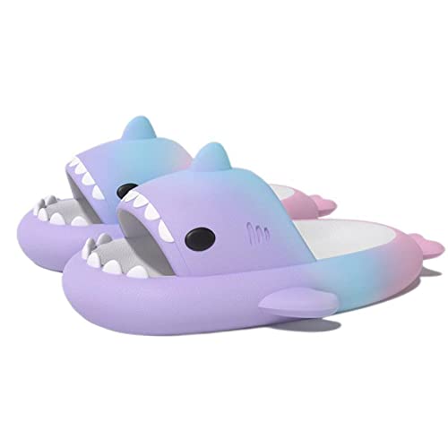 Sharkies Shoes, Cute Cloudy Shark Slides Erwachsene, Shark Two-Tone Hausschuhe Unisex (Purple Blue Pink, adult, women, numeric_38, numeric_range, eu_footwear_size_system, numeric_39, medium) von Zureto