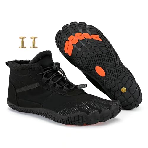 Winter Grounding Shoes with Copper, Hike Winter Barefoot Boots for Womens Mens with Solid Pure Copper Screws (6809Black, M, Erwachsene, Damen, 42, Numerisch, EU Schuhgrößensystem, M) von Zureto