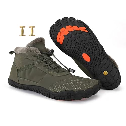 Winter Grounding Shoes with Copper, Hike Winter Barefoot Boots for Womens Mens with Solid Pure Copper Screws (6809Green, M, Erwachsene, Damen, 38, Numerisch, EU Schuhgrößensystem, M) von Zureto