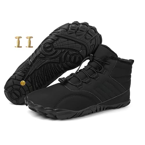 Winter Grounding Shoes with Copper, Hike Winter Barefoot Boots for Womens Mens with Solid Pure Copper Screws (902Black, M, Erwachsene, Damen, 36, Numerisch, EU Schuhgrößensystem, M) von Zureto