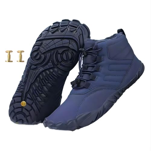 Winter Grounding Shoes with Copper, Hike Winter Barefoot Boots for Womens Mens with Solid Pure Copper Screws (902Blue, M, Erwachsene, Damen, 44, Numerisch, EU Schuhgrößensystem, M) von Zureto