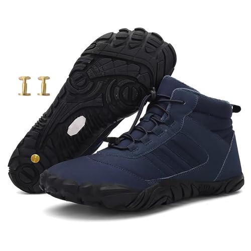 Winter Grounding Shoes with Copper, Hike Winter Barefoot Boots for Womens Mens with Solid Pure Copper Screws (A108Blue, M, Erwachsene, Damen, 47, Numerisch, EU Schuhgrößensystem, M) von Zureto