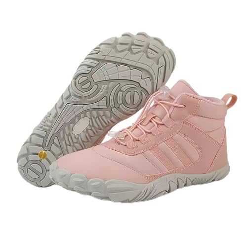 Winter Grounding Shoes with Copper, Hike Winter Barefoot Boots for Womens Mens with Solid Pure Copper Screws (A108Pink, M, Erwachsene, Damen, 40, Numerisch, EU Schuhgrößensystem, M) von Zureto