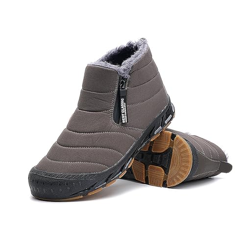 Winter Pro 2.0-Wasserfeste Barfußschuhe, Outdoor Waterproof Barefoot Shoes Herren Damen Unisex Herbst (Grey, Erwachsene, Damen, 37, Numerisch, EU Schuhgrößensystem, M) von Zureto