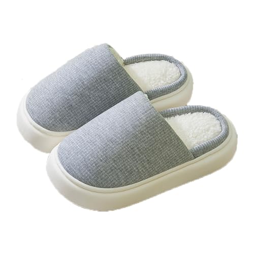 Zureto AIRFLOPPY Hausschuhe Vogue 2.0 ORIGINAL Unisex Baumwolle Winter Plüsch Warme Rutschfeste (Grau, Erwachsene, Damen, 44, Numerisch (von/bis), EU Schuhgrößensystem, 45, M) von Zureto