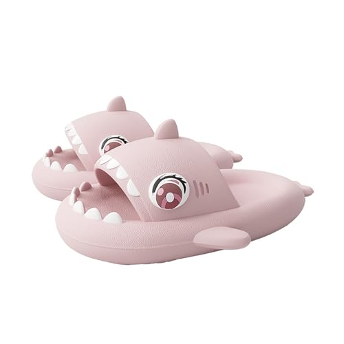 Zureto Big Eye Shark Slides, Original süße lustige 3D Big Eye Shark Cartoon Tier Hausschuhe Sandalen (Pink, Erwachsene, Damen, 36, Numerisch (von/bis), EU Schuhgrößensystem, 37, M) von Zureto