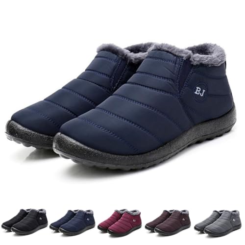 Zureto Boojoy Winterschuhe, Boojoy wasserdichte, Warme, rutschfeste Outdoor-Winterschuhe FüR Herren Und Damen (Blue, Erwachsene, Damen, 46, Numerisch, EU Schuhgrößensystem, M) von Zureto