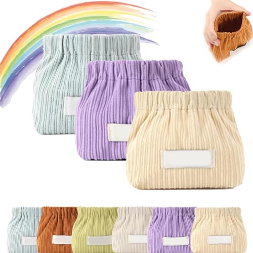 Zureto Corduroy Popper Organizer, Corduroy Elastic Hair Tie Organizer, Corduroy Elastic Storage Bag, Portable Travel Corduroy Elastic Storage Bag (3 Stück-B) von Zureto