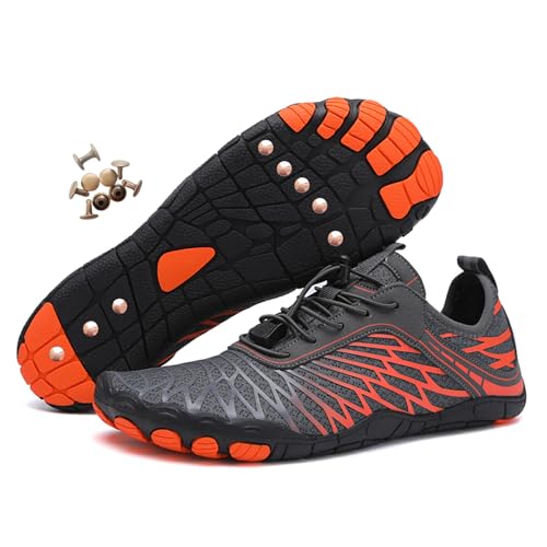 Zureto Erdungsschuhe mit Kupfer, Kupfer-Wander-Barfußschuhe Damen Herren wasserdichter Rutschfester Komfort-Wanderschuh (8305Orange, Erwachsene, Damen, 42, Numerisch, EU Schuhgrößensystem, M) von Zureto
