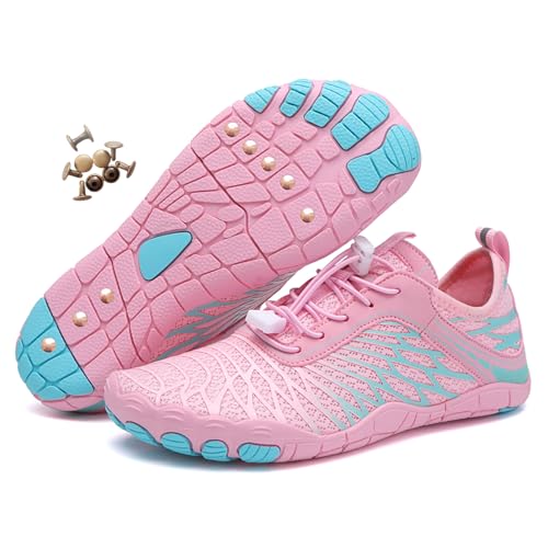 Zureto Erdungsschuhe mit Kupfer, Kupfer-Wander-Barfußschuhe Damen Herren wasserdichter Rutschfester Komfort-Wanderschuh (8305Pink, Erwachsene, Damen, 41, Numerisch, EU Schuhgrößensystem, M) von Zureto