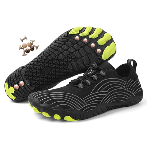 Zureto Erdungsschuhe mit Kupfer, Kupfer-Wander-Barfußschuhe Damen Herren wasserdichter Rutschfester Komfort-Wanderschuh (H01Black, Erwachsene, Damen, 38, Numerisch, EU Schuhgrößensystem, M) von Zureto