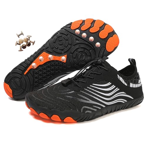 Zureto Erdungsschuhe mit Kupfer, Kupfer-Wander-Barfußschuhe Damen Herren wasserdichter Rutschfester Komfort-Wanderschuh (H02Black, Erwachsene, Damen, 43, Numerisch, EU Schuhgrößensystem, M) von Zureto