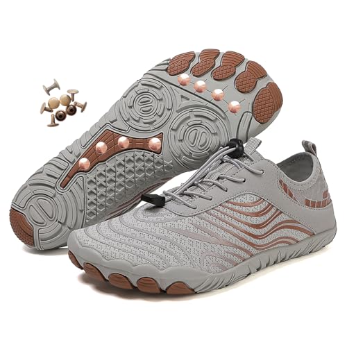 Zureto Erdungsschuhe mit Kupfer, Kupfer-Wander-Barfußschuhe Damen Herren wasserdichter Rutschfester Komfort-Wanderschuh (H02Brown, Erwachsene, Damen, 38, Numerisch, EU Schuhgrößensystem, M) von Zureto