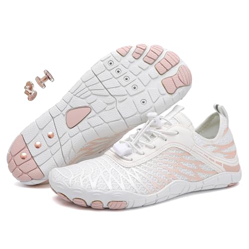 Zureto Erdungsschuhe mit Kupfer, geerdete Barfußschuhe, Wanderschuhe für Damen und Herren, weich, bequem, Weiß8305, 11-11.5 Wide Women/9-9.5 Wide Men von Zureto