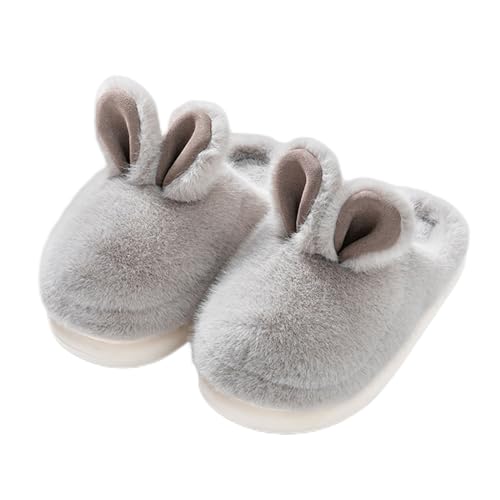 Zureto Hasen-Hausschuhe für Damen Plüsch-Kaninchen-Baumwoll-Hausschuhe niedliche Winter-Hausschuhe für den Innenbereich (Grey, Erwachsene, Damen, 40, Numerisch (von/bis), EU Schuhgrößensystem, 41, M) von Zureto