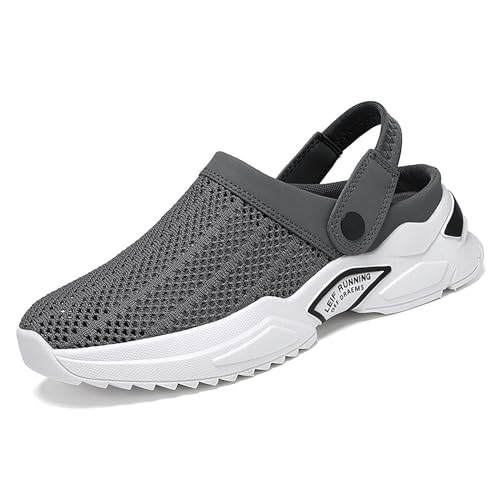 Zureto Orthopädische Sommersandalen mit Aussparung für Herren weich atmungsaktiv mit Fußgewölbeunterstützung (Grey, Erwachsene, Herren, 43, Numerisch, EU Schuhgrößensystem, M) von Zureto