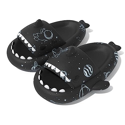 Zureto Shark Slides Original, Unisex Sharky Chanclas, Cloud Shark Home Spa Hausschuhe Sandalen (Starry Sky Black, adult, women, numeric_42, numeric_range, eu_footwear_size_system, numeric_43, medium) von Zureto