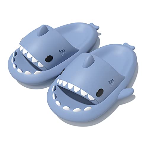 Zureto Sharkies Shoes, Cute Cloudy Shark Slides Erwachsene, Shark Two-Tone Hausschuhe Unisex (Blue, adult, women, numeric_36, numeric_range, eu_footwear_size_system, numeric_37, medium) von Zureto