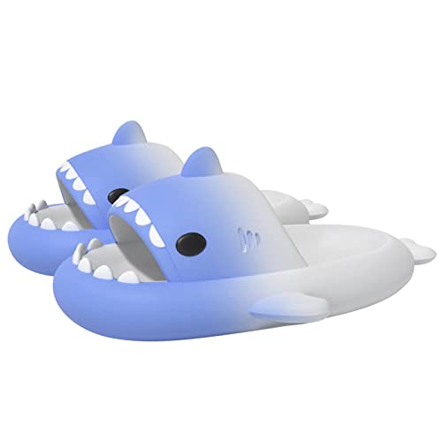 Zureto Sharkies Shoes, Cute Cloudy Shark Slides Erwachsene, Shark Two-Tone Hausschuhe Unisex (Blue White, adult, women, numeric_42, numeric_range, eu_footwear_size_system, numeric_43, medium) von Zureto