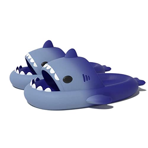 Zureto Sharkies Shoes, Cute Cloudy Shark Slides Erwachsene, Shark Two-Tone Hausschuhe Unisex (Cyan Blue, adult, women, numeric_38, numeric_range, eu_footwear_size_system, numeric_39, medium) von Zureto