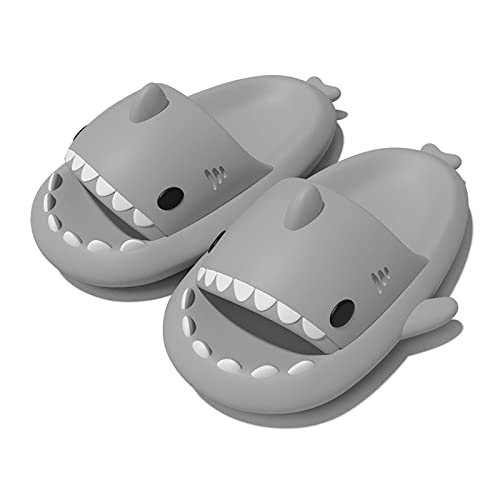 Zureto Sharkies Shoes, Cute Cloudy Shark Slides Erwachsene, Shark Two-Tone Hausschuhe Unisex (Grey, adult, women, numeric_36, numeric_range, eu_footwear_size_system, numeric_37, medium) von Zureto