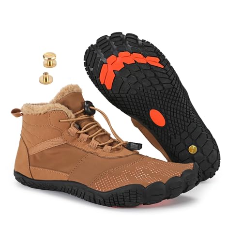 Zureto Winter-Erdungsschuhe mit Kupfer, Barfußschuhe für Damen und Herren Erdungsschuhe mit Schrauben aus massivem Reinkupfer (6809brown, M, Erwachsene, 41, Numerisch, EU Schuhgrößensystem, M) von Zureto