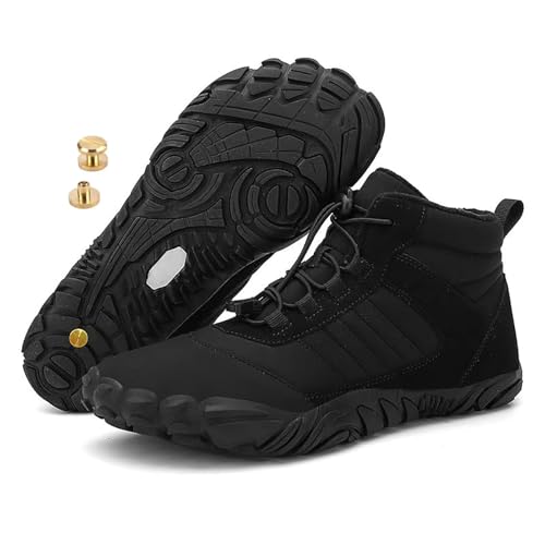 Zureto Winter-Erdungsschuhe mit Kupfer, Barfußschuhe für Damen und Herren Erdungsschuhe mit Schrauben aus massivem Reinkupfer (A108black, M, Erwachsene, 45, Numerisch, EU Schuhgrößensystem, M) von Zureto
