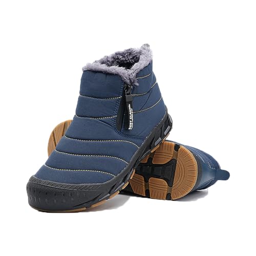 Zureto Winter Pro 2.0-Wasserfeste Barfußschuhe, Winter Baumwoll stiefel warme und verdickte große Baumwoll schuhe (Blau, Erwachsene, Herren, 39, Numerisch, EU Schuhgrößensystem, M) von Zureto