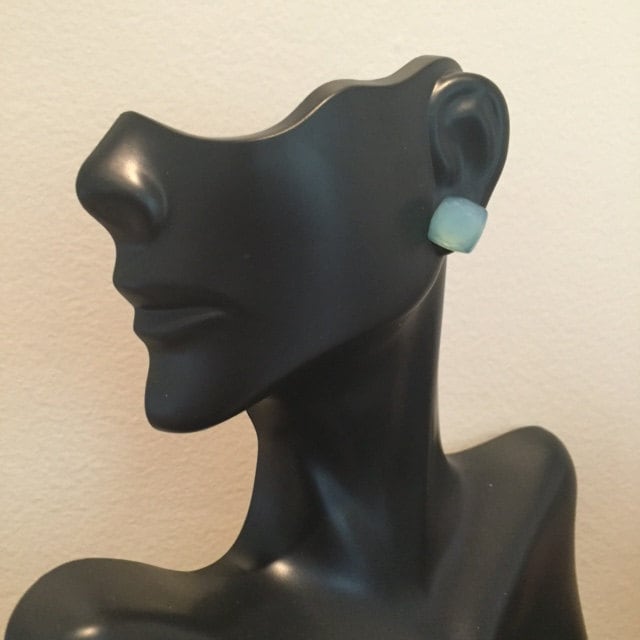 Aqua Grün Chalcedon Ohrstecker, Grüner Ohrringe, Edelstein Ohrstecker von ZuriDesignsBoutique