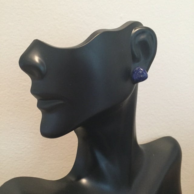 Blauen Lapislazuli Ohrstecker, Blauen Lapis Edelstein Ohrringe, Billionen Geschnitten Stollen von ZuriDesignsBoutique
