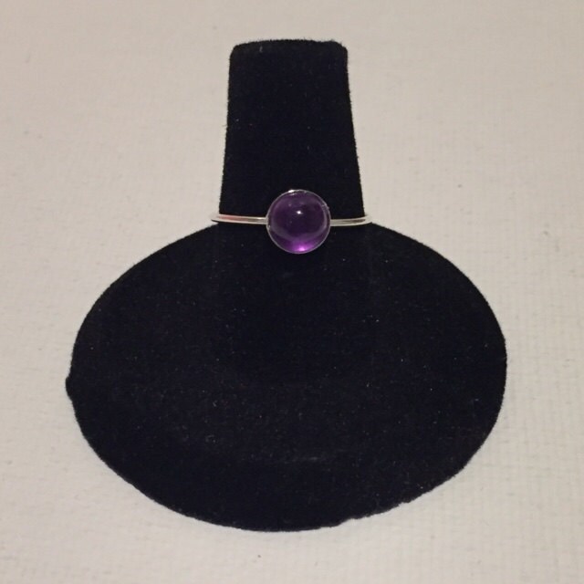 Edelstein Cabochon Solitär Ringe, Sterling Silber Ringe von ZuriDesignsBoutique