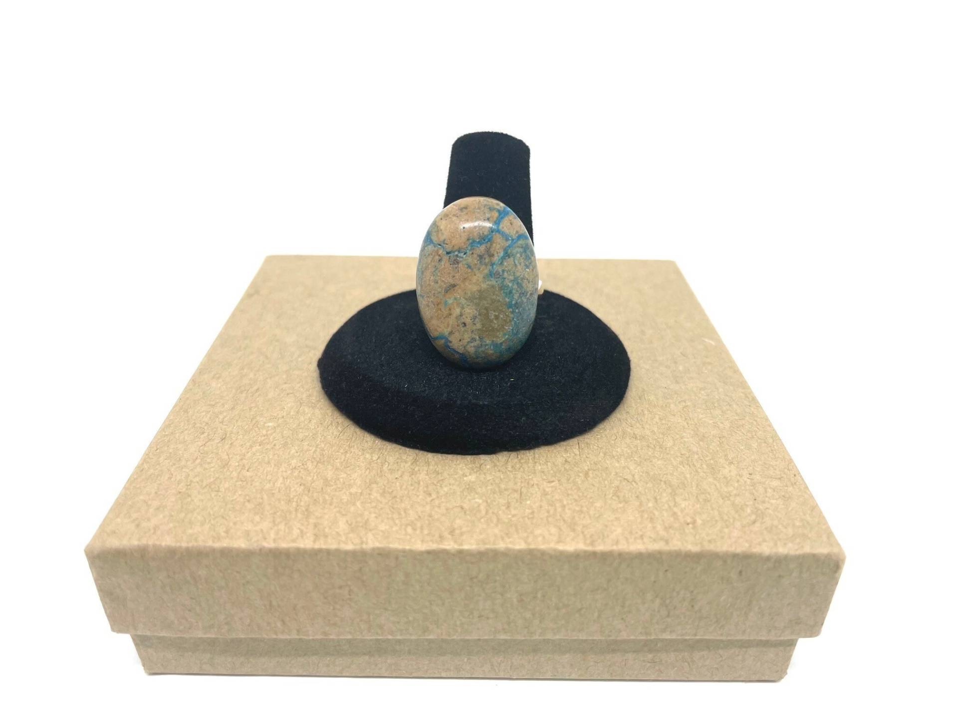 Geist Jaspis Cabochon Ring, Ovale Halbedelstein Sterling Silber von ZuriDesignsBoutique