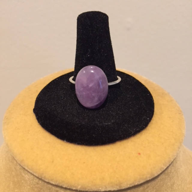 Ovale Edelstein-Ring, Ovale Cabochon Ring, Amethyst-Ring, Gelben Kaffee Gestreift Achat Naturstein-Ring, Ring von ZuriDesignsBoutique