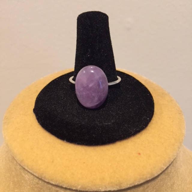 Ovale Edelstein-Ring, Ovale Cabochon Ring, Amethyst-Ring, Gelben Kaffee Gestreift Achat Naturstein-Ring, Ring von ZuriDesignsBoutique