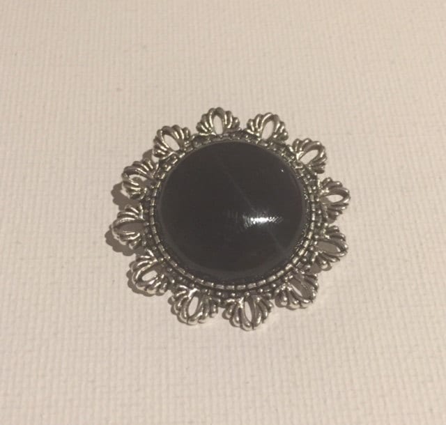 Runde Edelstein Starburst Brosche, Schwarzer Onyx Cabochon Rosenquarz Tigerauge Brosche von ZuriDesignsBoutique