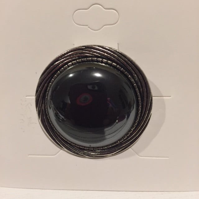 Runde Hämatit Brosche, Rosenquarz Hämatit-Brosche, Halbedelstein von ZuriDesignsBoutique