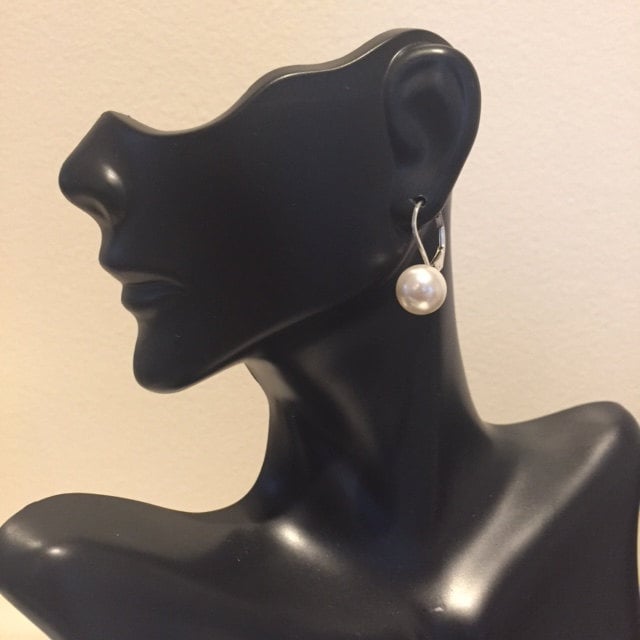 Swarovski Perlen Ohrringe, Lever Back Sterling Silber Filled von ZuriDesignsBoutique
