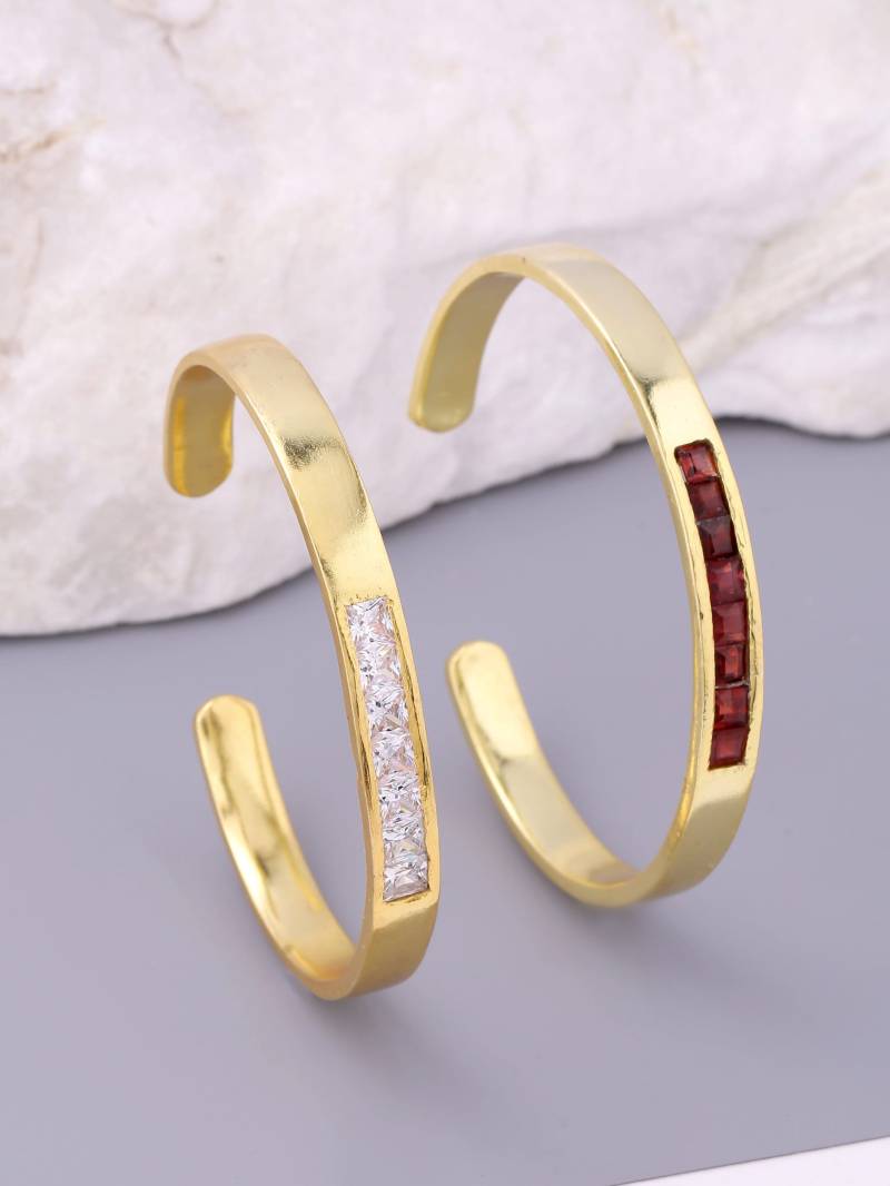 Granat Armreif Vergoldet. Zirkon Armreif. Designer Manschettenarmband Aus Messing von Zurooh