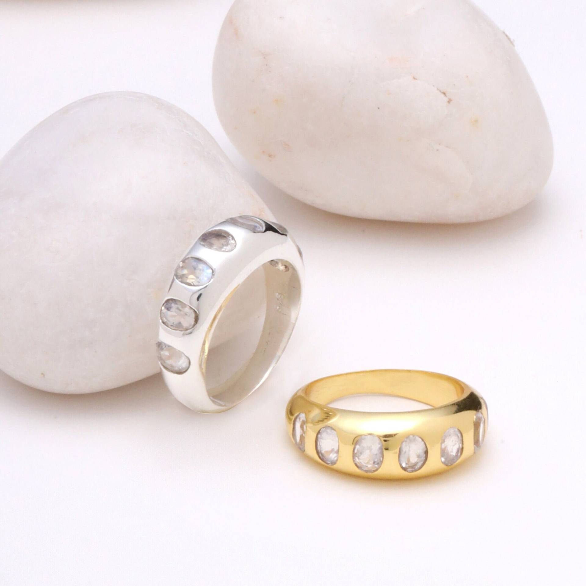Mondstein Ring in Silber Und Gold. Statement Edelstein Massiv 925. Designer Domring Mondstein Mondstein Ring in Silber Und Gold. Statement Edelstein Massiv 925. Designer Domring Mondstein von ZuroohSilver