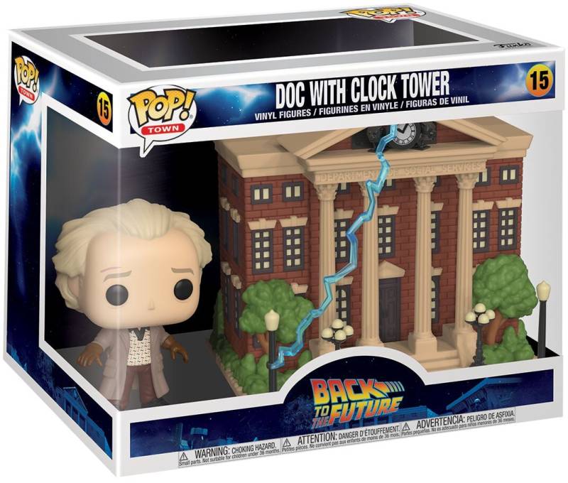 Zurück in die Zukunft - Doc with Clock Tower (Pop! Town) Vinyl Figur 15 - Funko Pop! Figur - Funko Shop Deutschland - Lizenzierter Fanartikel von Zurück in die Zukunft