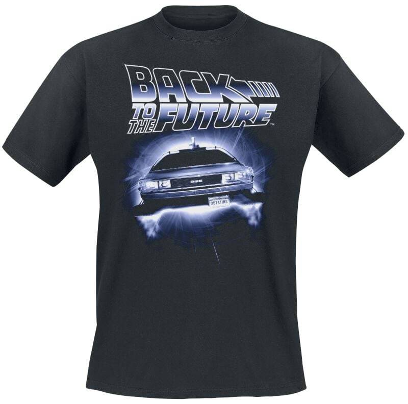 Zurück in die Zukunft Flying Delorean T-Shirt schwarz in XL von Zurück in die Zukunft