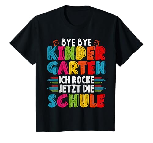 Kinder Bye Bye Tschüss Kindergarten 2025 Ich Rocke Jetzt Die Schule T-Shirt von Abschied Kita Kitaabgänger 2025 Kindergarten Kiga