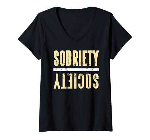 Damen Nüchternheits Gesellschaft Genesung Gemeinschaft Motivation T-Shirt mit V-Ausschnitt Damen Nüchternheits Gesellschaft Genesung Gemeinschaft Motivation T-Shirt mit V-Ausschnitt von Zusammen Stark im Nüchternen Leben