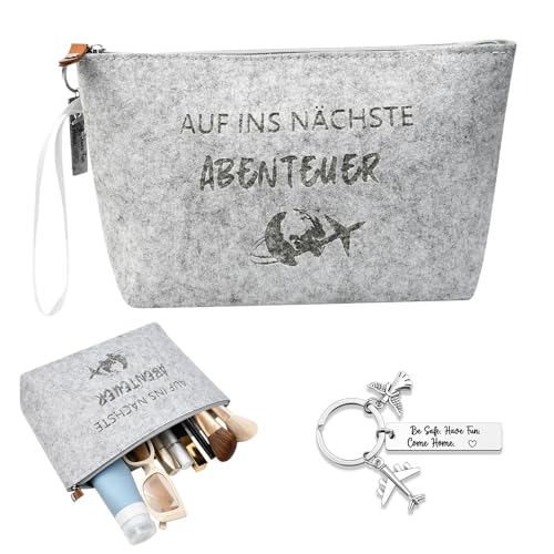Zuxbolf Reisekosmetiktaschen Set Kosmetiktasche Damen Personalisiert Geschenk Reise Filz Schminktasche Make up Tasche Kosmetikbeutel mit Reißverschluss Cosmetic Bag Kulturbeutel mit Schlüsselanhänger Zuxbolf Reisekosmetiktaschen Set Kosmetiktasche Damen Personalisiert Geschenk Reise Filz Schminktasche Make up Tasche Kosmetikbeutel mit Reißverschluss Cosmetic Bag Kulturbeutel mit Schlüsselanhänger von Zuxbolf