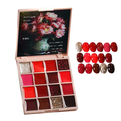 Gel-Nagellack-Palette, fester Nagellack | 16-Farben-Nagelcreme-Gel-Nagellack-Palette | Fester Gel-Nagellack, Gel-Maniküre-Palette, Nagelkleber für Frauen Gel-Nagellack-Palette, fester Nagellack | 16-Farben-Nagelcreme-Gel-Nagellack-Palette | Fester Gel-Nagellack, Gel-Maniküre-Palette, Nagelkleber für Frauen von Zvn Zojne