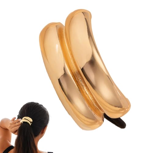 Haargummi aus Metall, Haarmanschetten für Pferdeschwänze,Doppelter Bogen-Pferdeschwanz-Haargummi - Modische Ellipse, elastische Haarmanschette, Retro-Temperament-Stirnband, Haarschmuck für Frauen und Haargummi aus Metall, Haarmanschetten für Pferdeschwänze,Doppelter Bogen-Pferdeschwanz-Haargummi - Modische Ellipse, elastische Haarmanschette, Retro-Temperament-Stirnband, Haarschmuck für Frauen und von Zvn Zojne