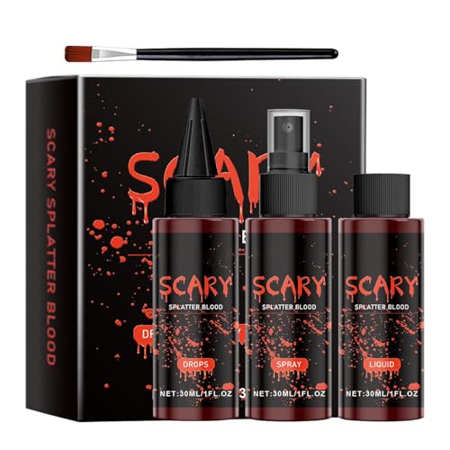 Kunstblut – 4 x Kunstblut-Set für Halloween | gruseliges Bühnenblut-Make-up Zubehör | realistisches Blutplasma-Set | Kleidung Kostüm Cosplay Make-up Set für H Kunstblut – 4 x Kunstblut-Set für Halloween | gruseliges Bühnenblut-Make-up Zubehör | realistisches Blutplasma-Set | Kleidung Kostüm Cosplay Make-up Set für H von Zvn Zojne