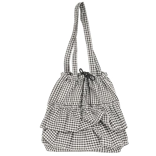 Achseltasche für Damen, koreanische Stile, Handtasche, Kordelzug, Schultertasche, Rüschen, kariert, Achselmode, Pendeln, Damen, Schultermode, Achselhöhle, trendige Handtasche, große Kapazität Achseltasche für Damen, koreanische Stile, Handtasche, Kordelzug, Schultertasche, Rüschen, kariert, Achselmode, Pendeln, Damen, Schultermode, Achselhöhle, trendige Handtasche, große Kapazität von ZwaitL